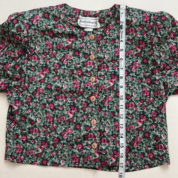 Karin Stevens Vintage 100% Rayon Made in USA Crop Jacket / Cardigan / Button Top - Picture 12 of 13